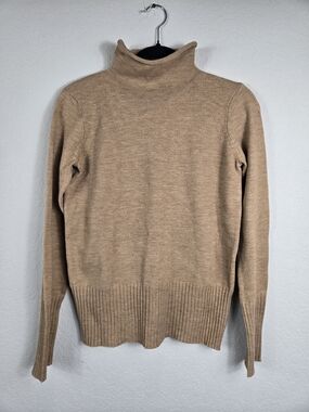 French Connection Babysoft Turtleneck Sweater Camel Ribbed Sz S